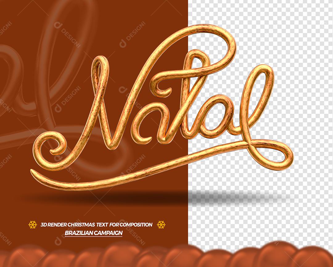 Elemento 3D Para Composição Texto 3D Natal PSD