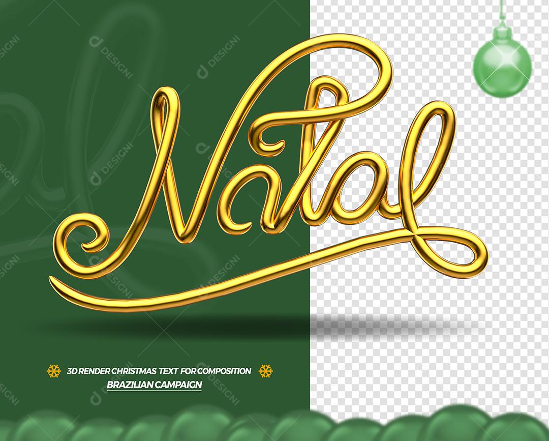 Elemento 3D Para Composição Texto 3D Natal PSD