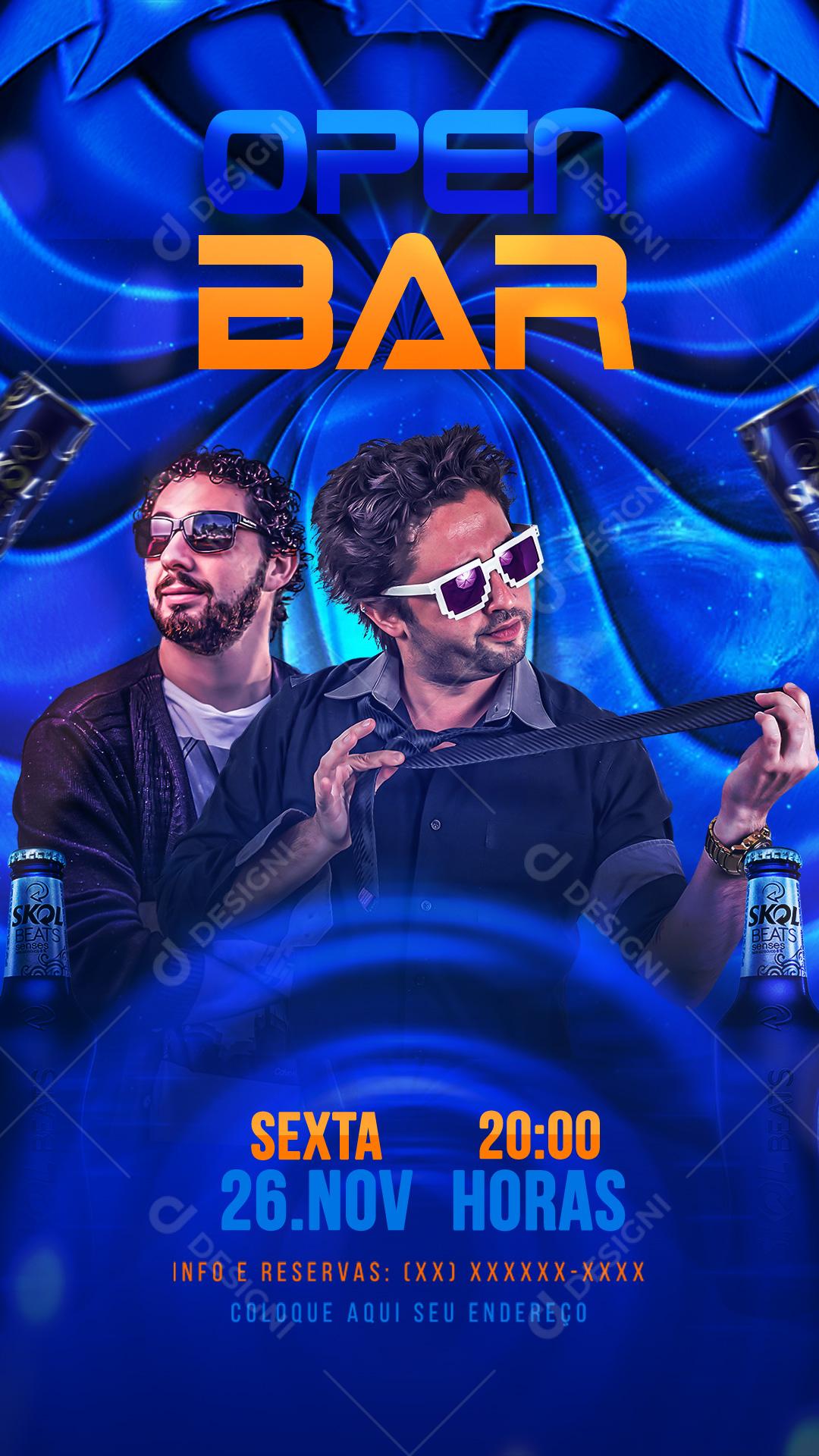 Feed Flayer Open Bar Com Skol Social Media PSD Editável