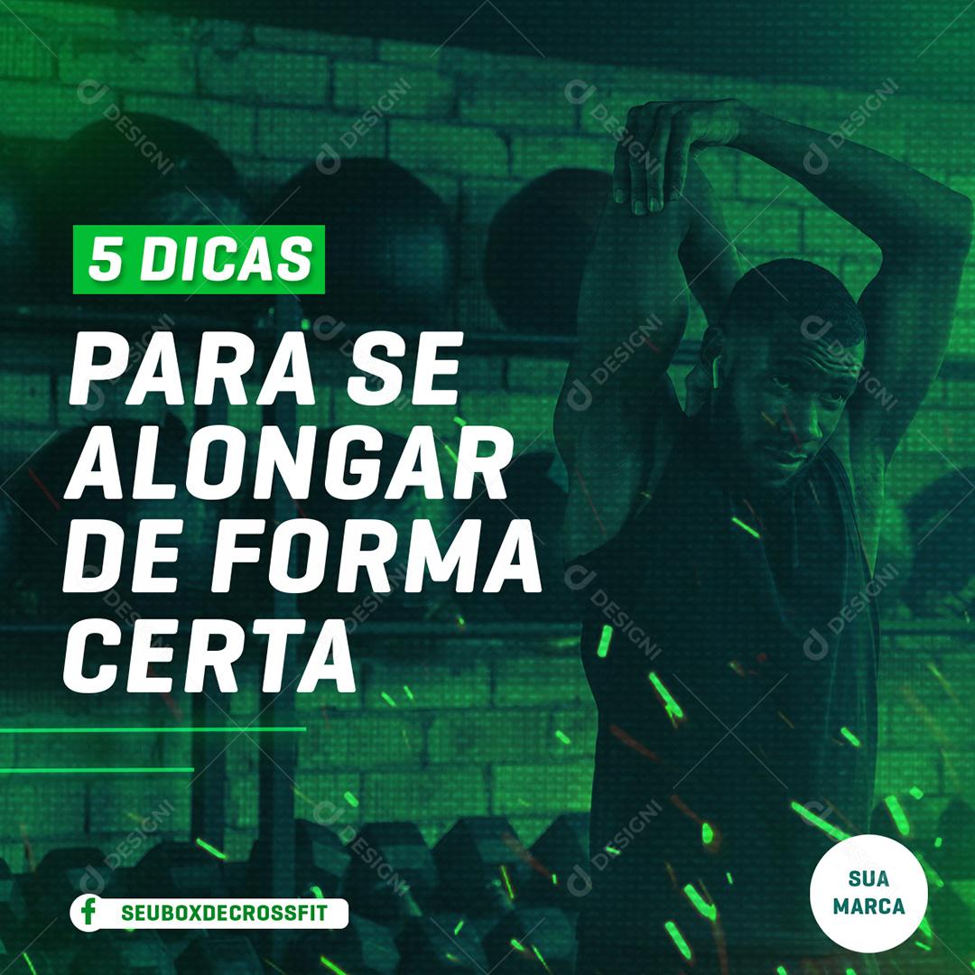 Post Crossfit Para Se Alongar De Forma Certa Social Media PSD Editável