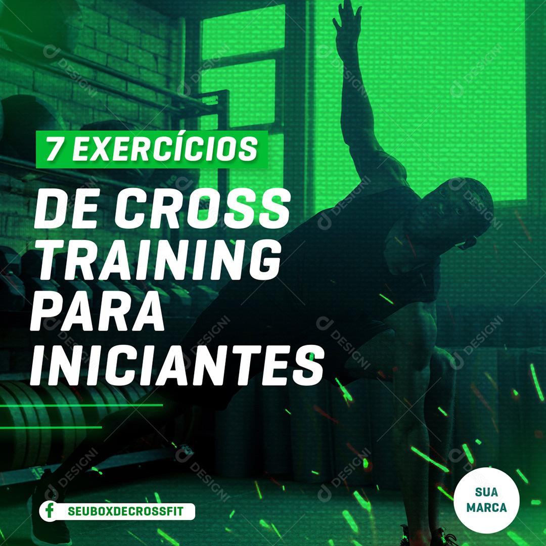 Post Crossfit 7 Exercícios De Cross Training Social Media PSD Editável