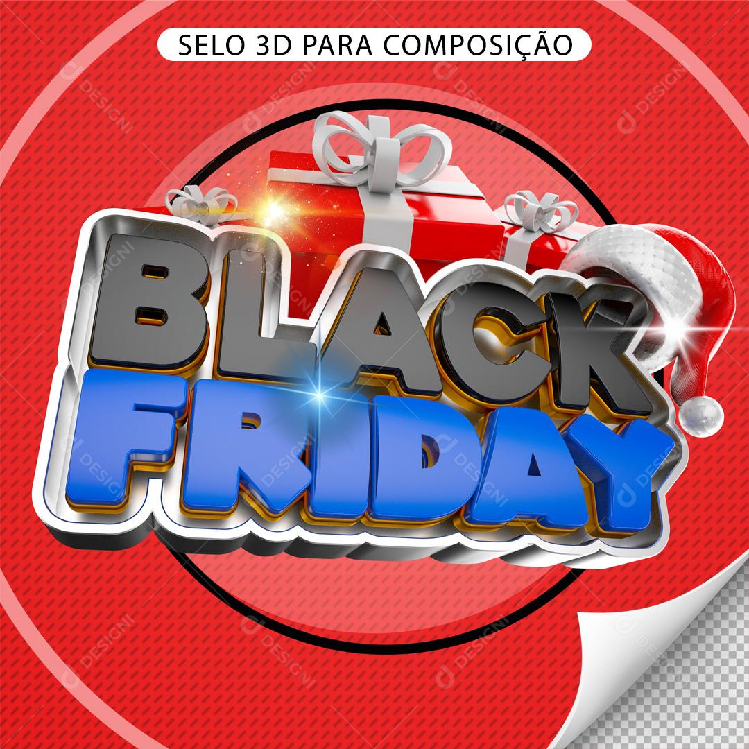 Selo 3D para Composição Black Friday PNG Transparente Sem Fundo