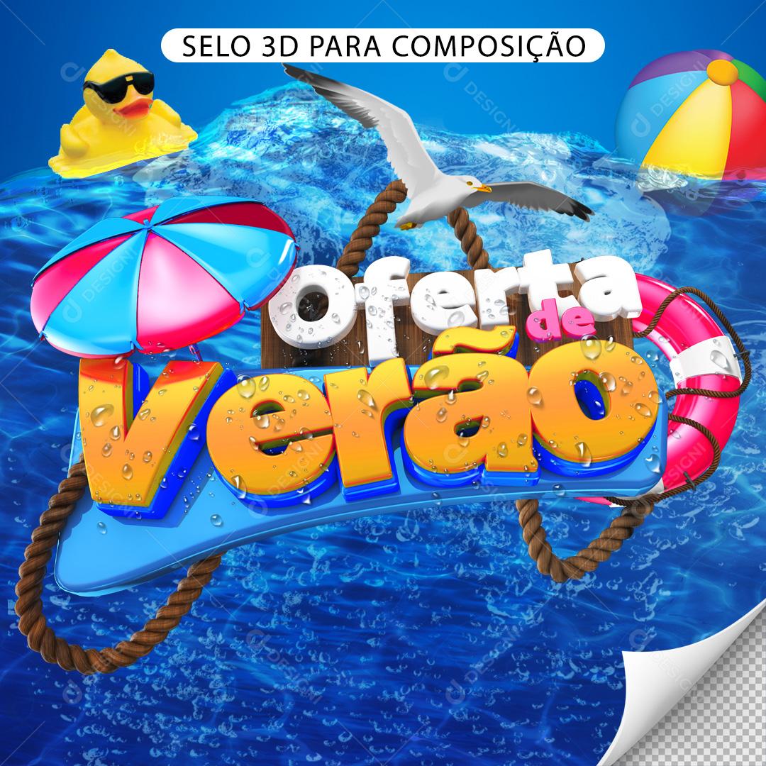 Selo 3D Para Composição Ofertas de Verão PNG Transparente Sem Fundo