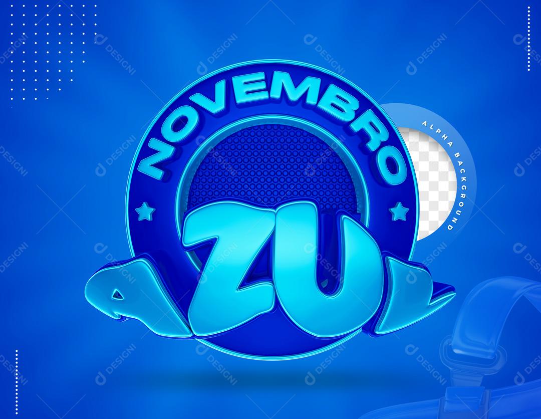 Elemento 3D para Composição Novembro Azul PSD