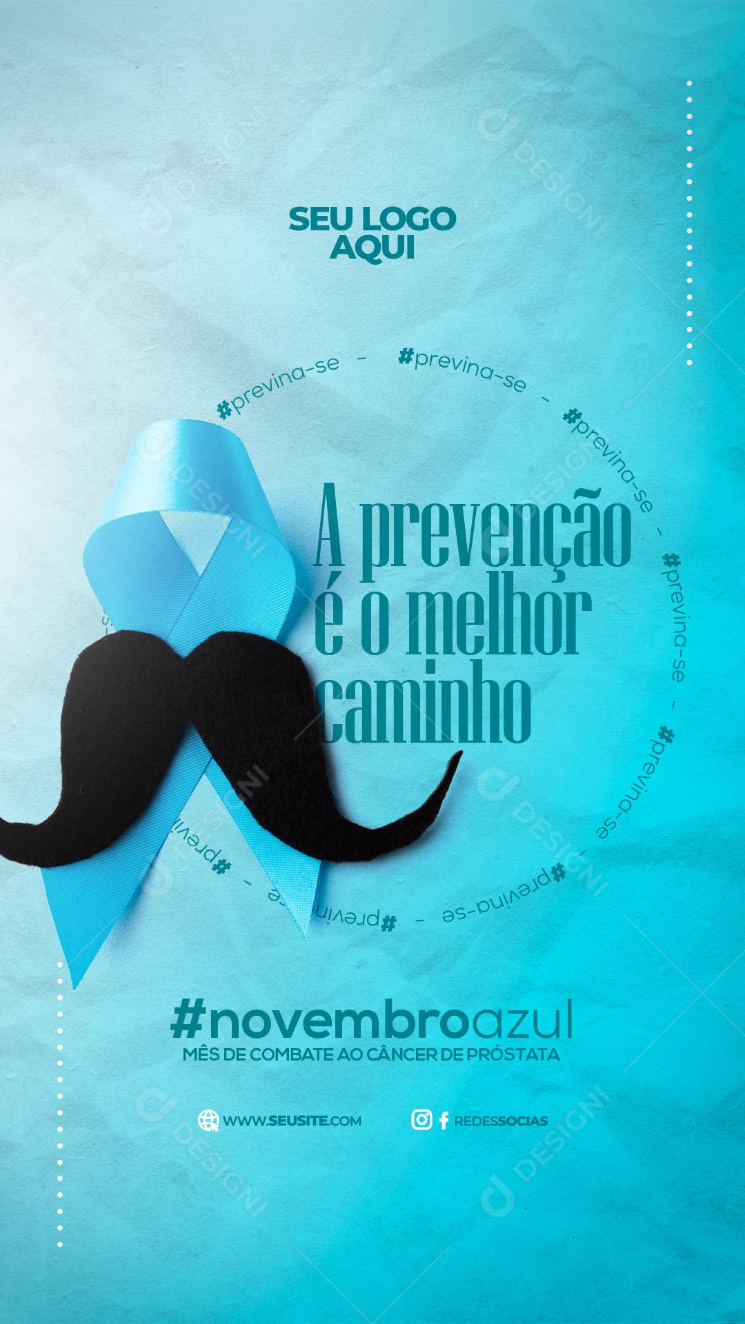 Novembro Azul Data Comemorativa A Prevenção é o Melhor Caminho Social Media PSD Editável