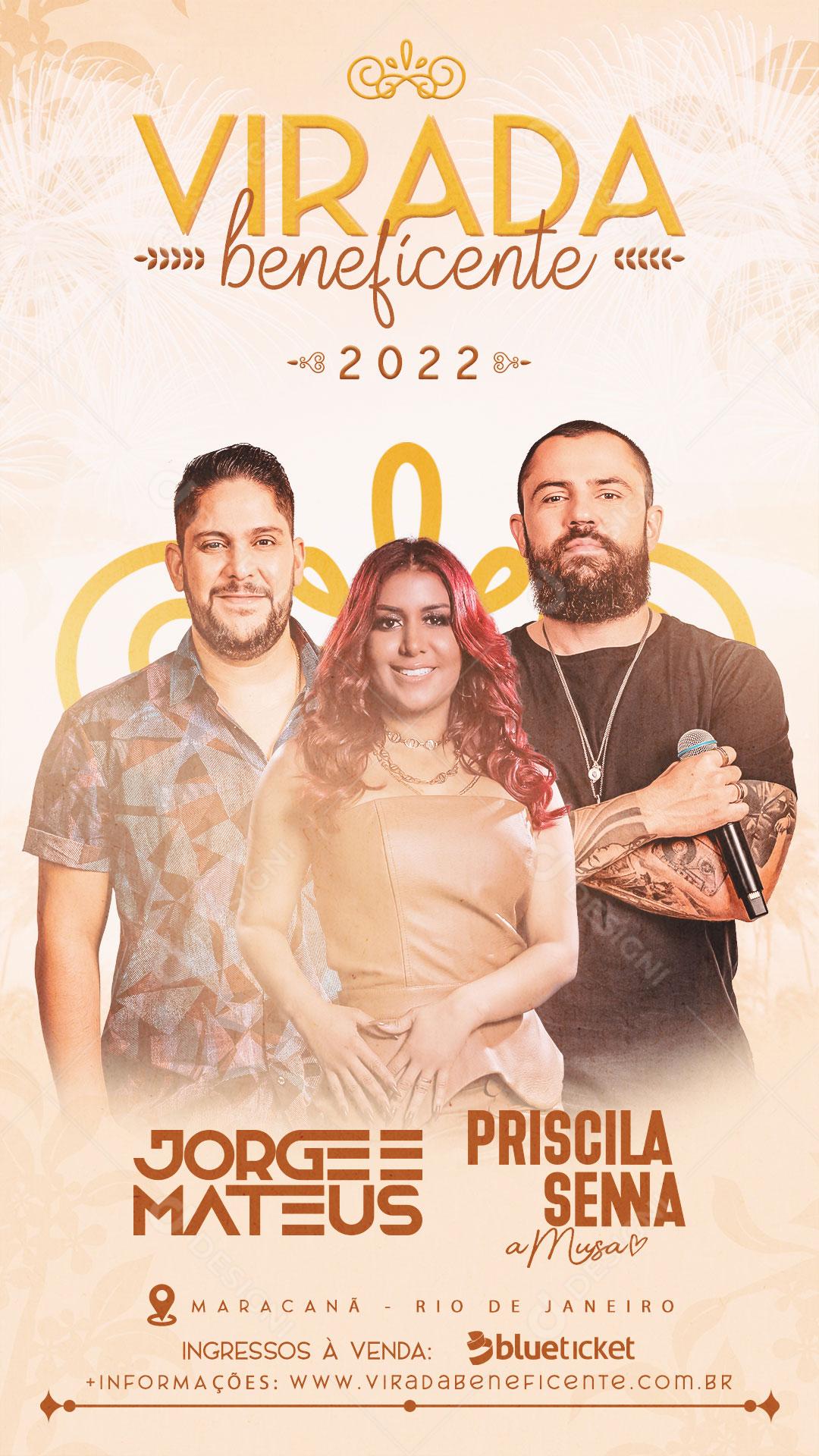 Flyer Story Show Evento Virada Beneficente 2022 Artistas Social Media PSD Editável