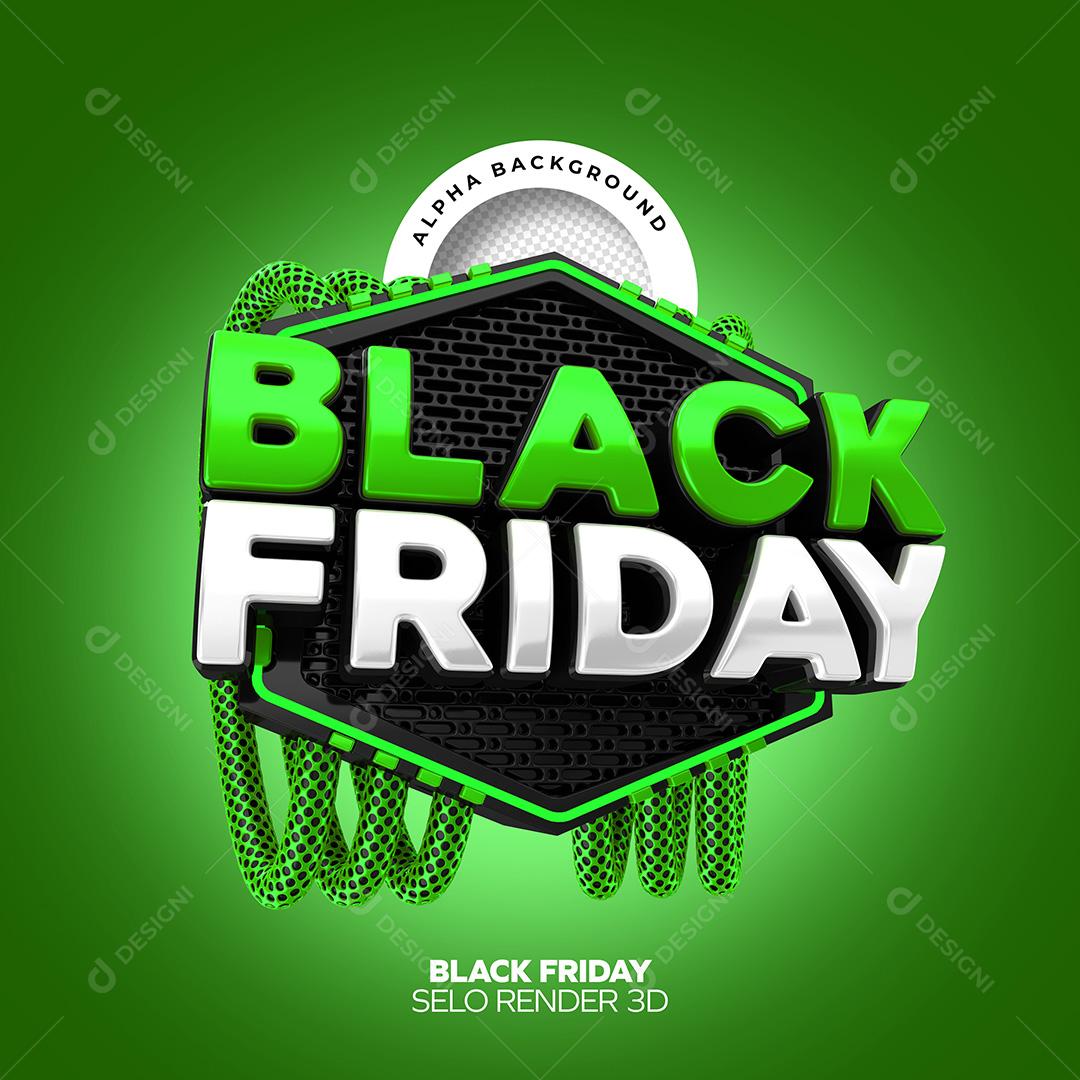 Selo 3D para Composição Black Friday PNG Transparente Sem Fundo