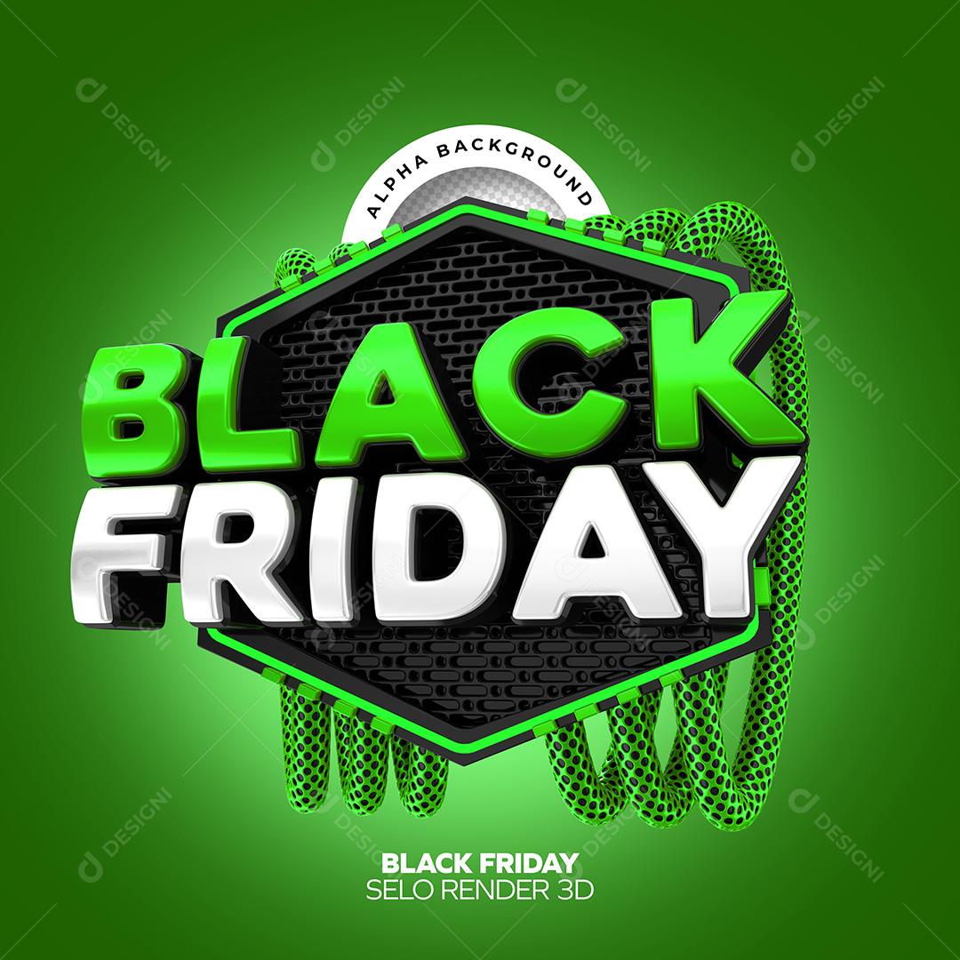 Selo 3D para Composição Black Friday PNG Transparente Sem Fundo