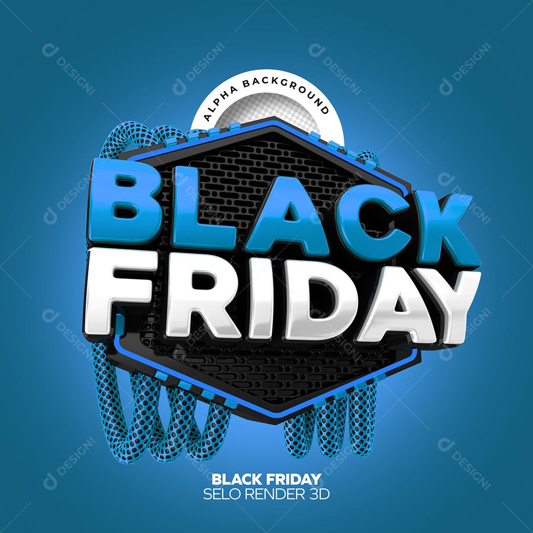 Selo 3D para Composição Black Friday PNG Transparente Sem Fundo