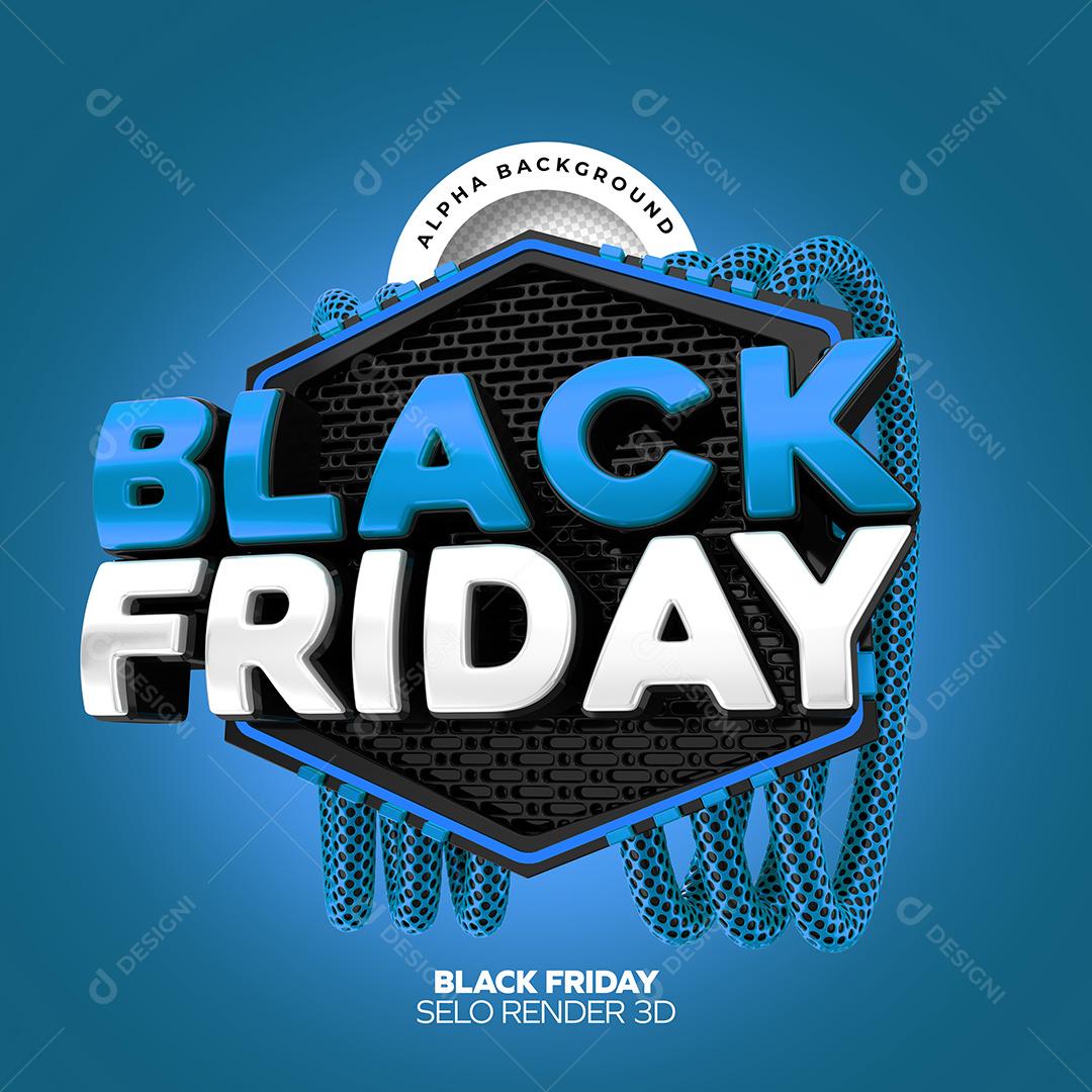 Selo 3D para Composição Black Friday PNG Transparente Sem Fundo
