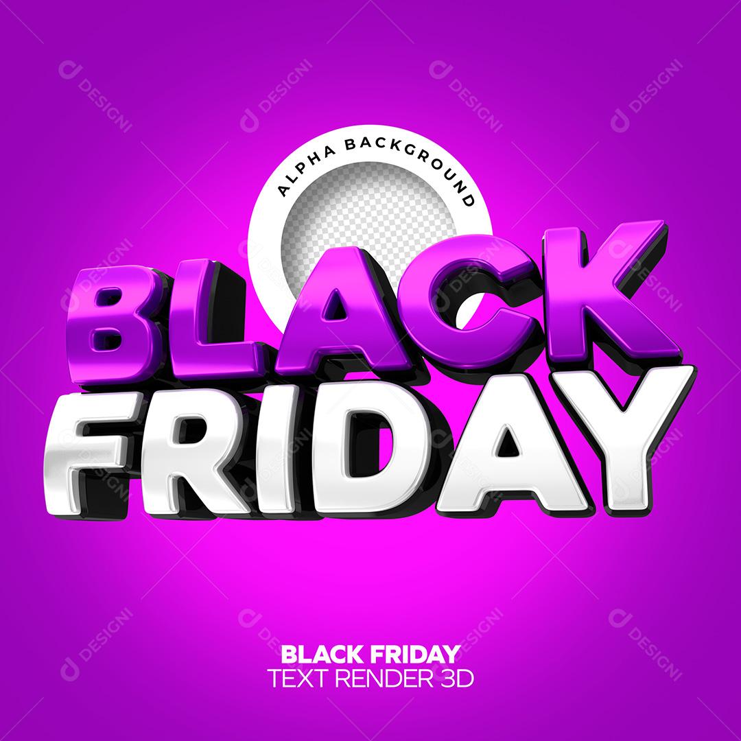 Texto 3D para Composição Black Friday PNG Transparente Sem Fundo