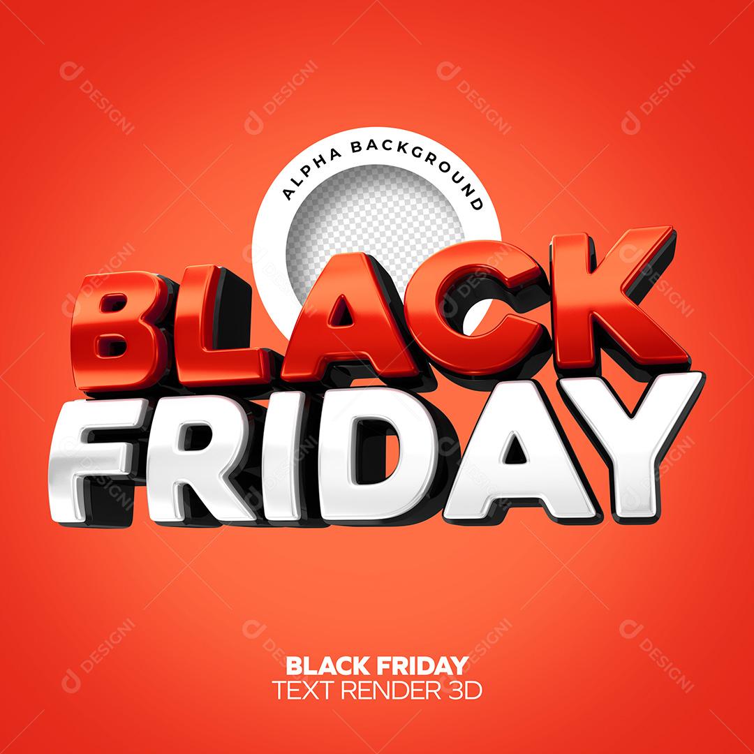 Texto 3D para Composição Black Friday PNG Transparente Sem Fundo