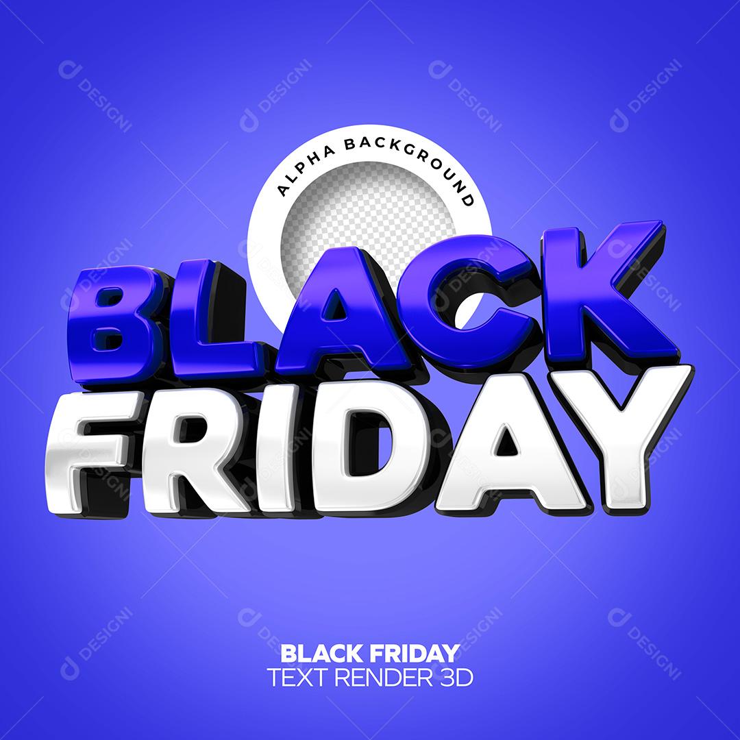 Texto 3D para Composição Black Friday PNG Transparente Sem Fundo