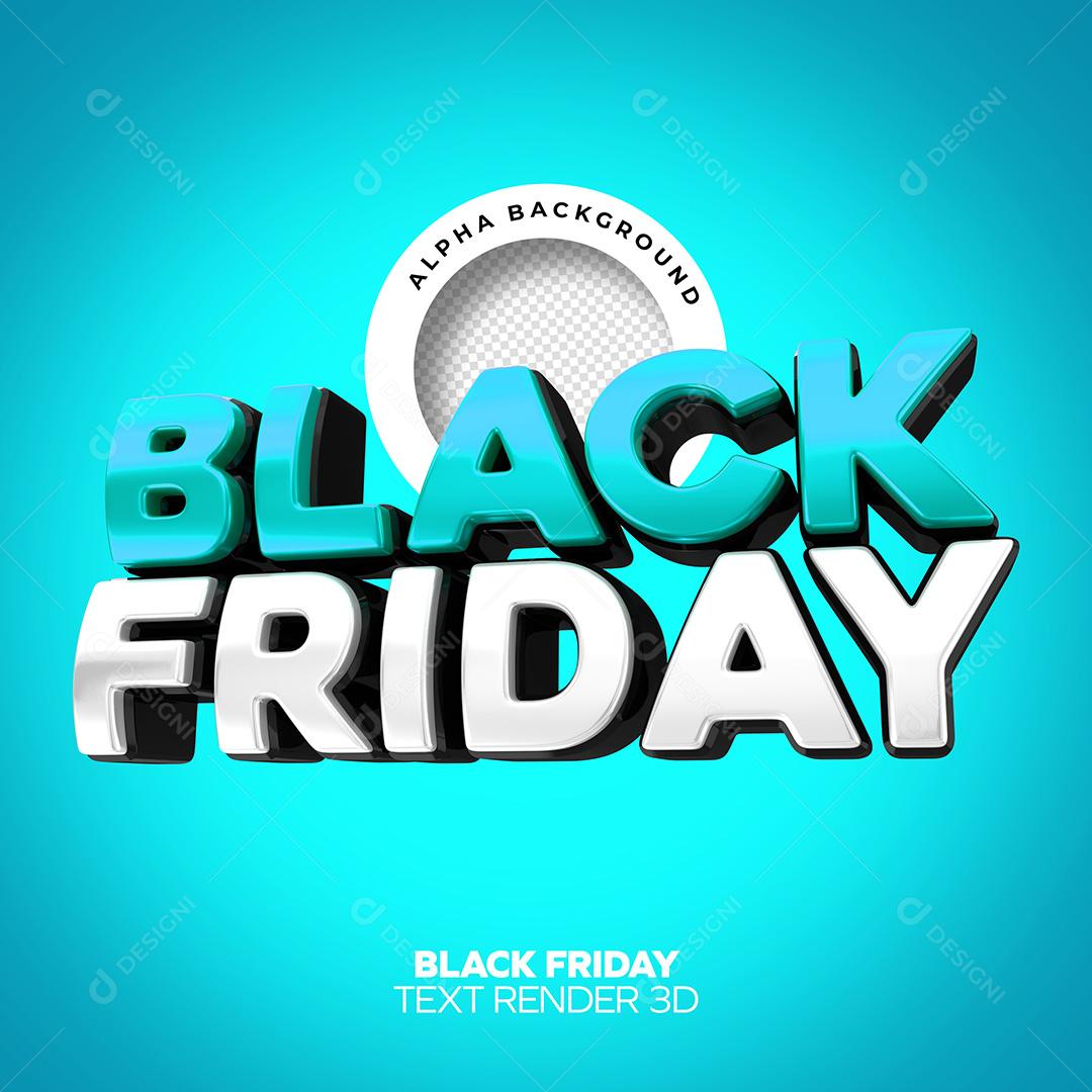 Texto 3D para Composição Black Friday PNG Transparente Sem Fundo