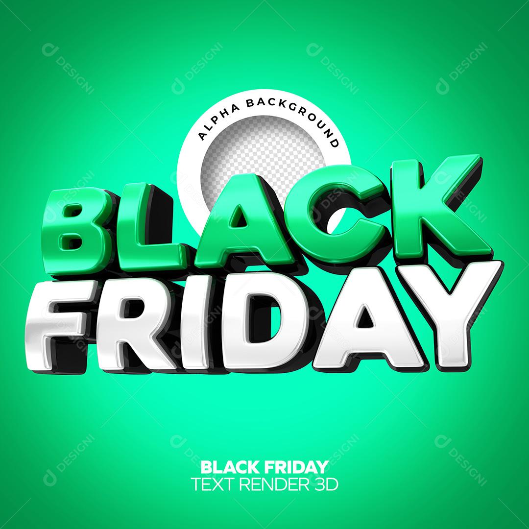Texto 3D para Composição Black Friday PNG Transparente Sem Fundo
