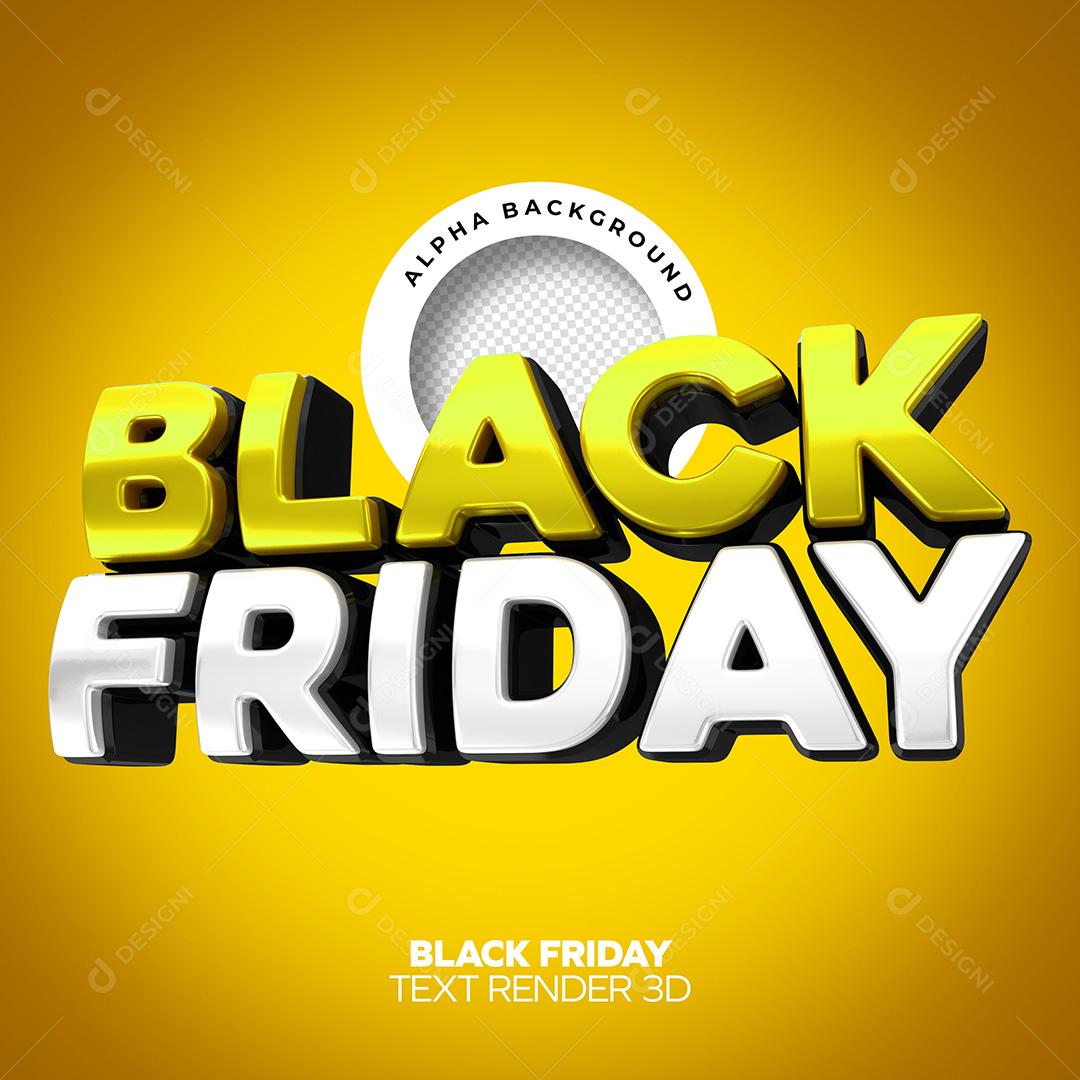 Texto 3D para Composição Black Friday PNG Transparente Sem Fundo
