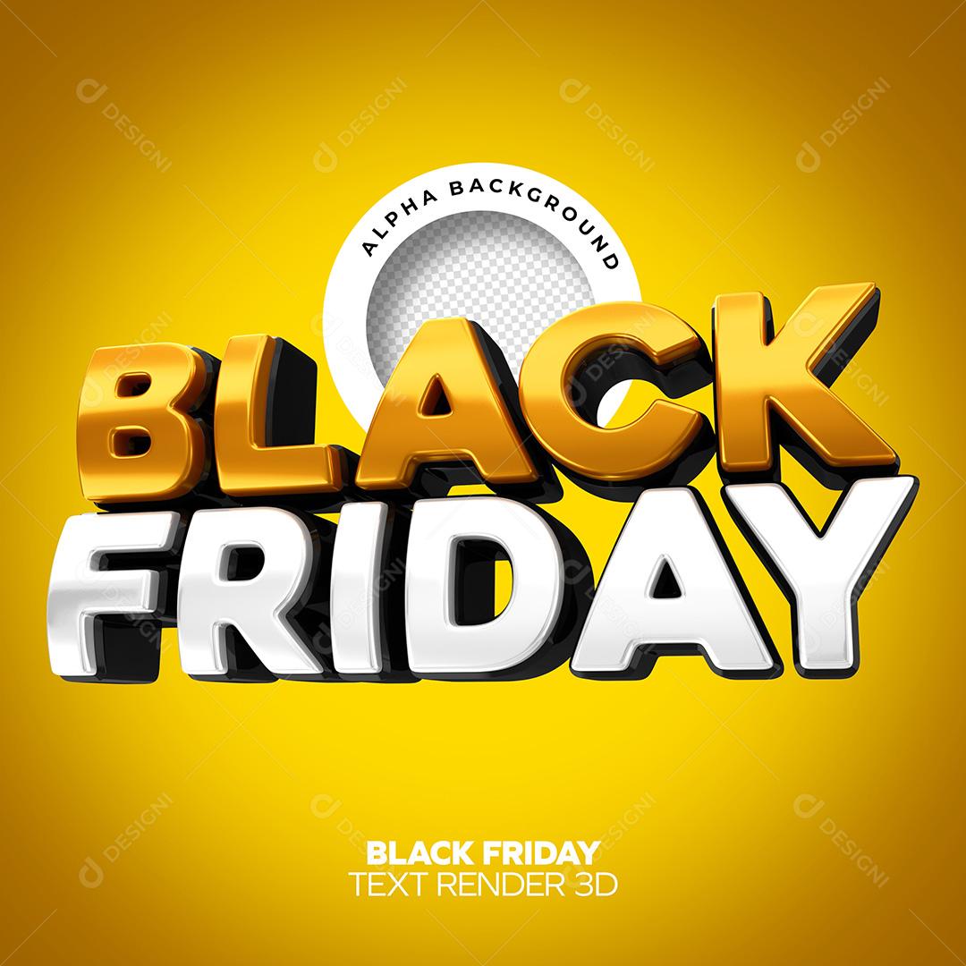 Texto 3D para Composição Black Friday PNG Transparente Sem Fundo