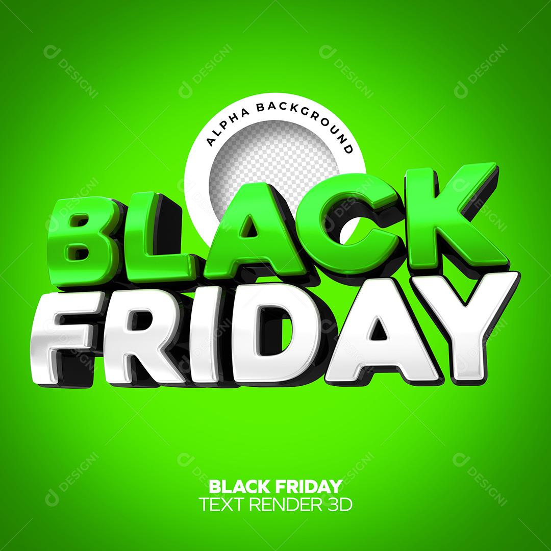Texto 3D para Composição Black Friday PNG Transparente Sem Fundo