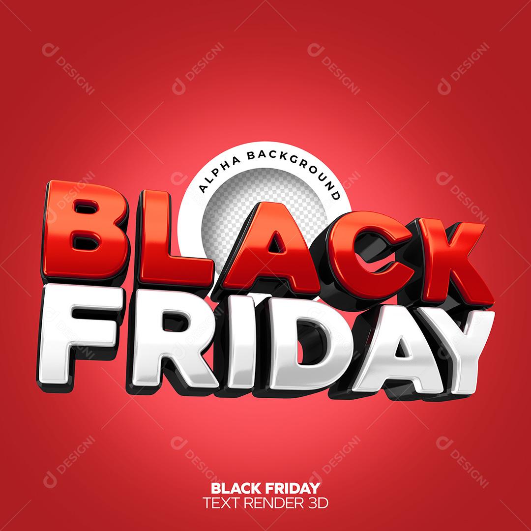 3D Text for Black Friday Composition PNG Transparent No Background