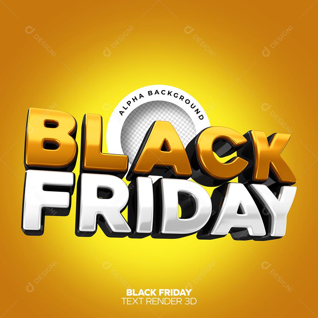Texto 3D para Composição Black Friday PNG Transparente Sem Fundo