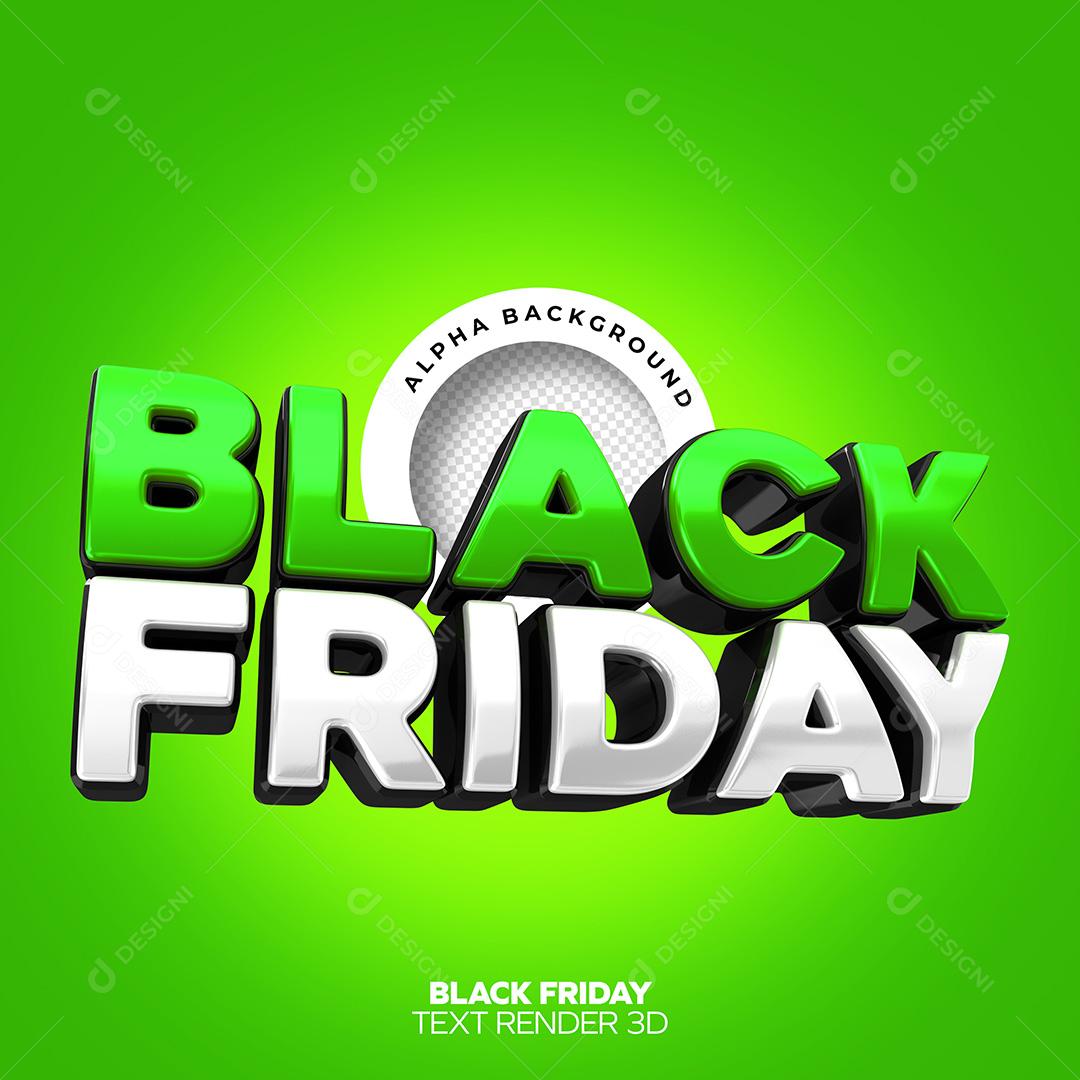 Texto 3D para Composição Black Friday PNG Transparente Sem Fundo