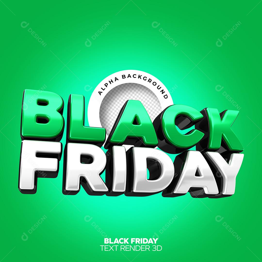 Texto 3D para Composição Black Friday PNG Transparente Sem Fundo