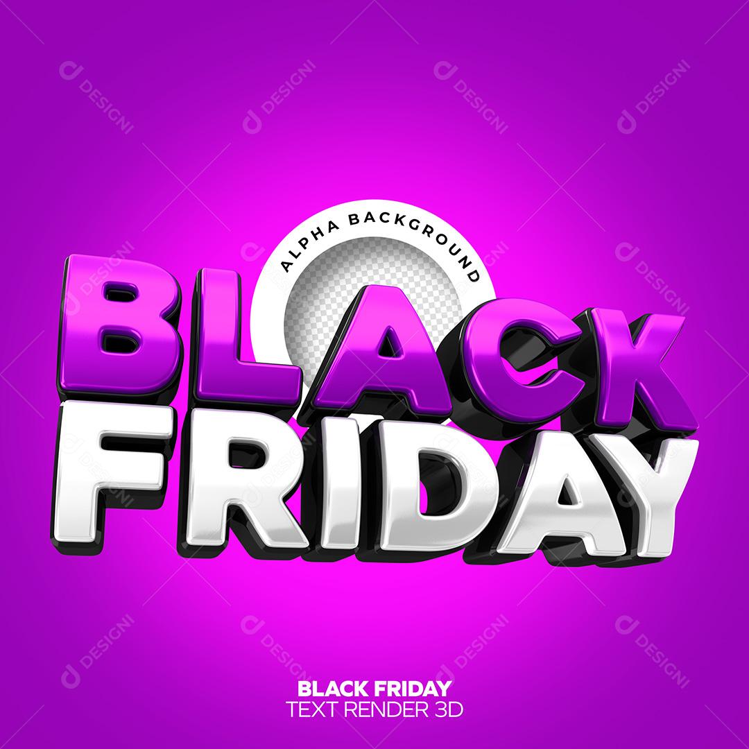 Texto 3D para Composição Black Friday PNG Transparente Sem Fundo