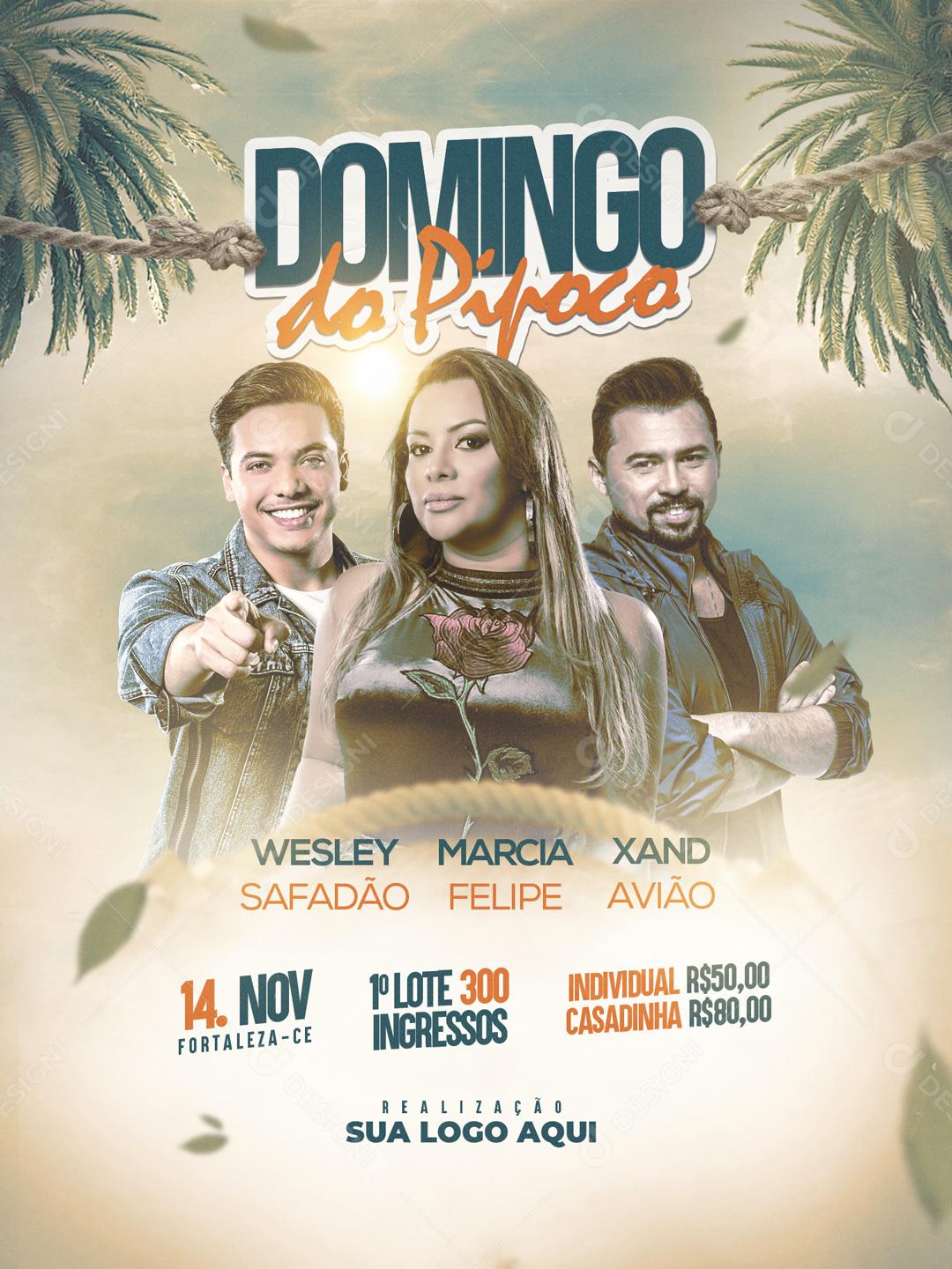 Feed Flayer Domingo Do Pipoco Social Media PSD Editável