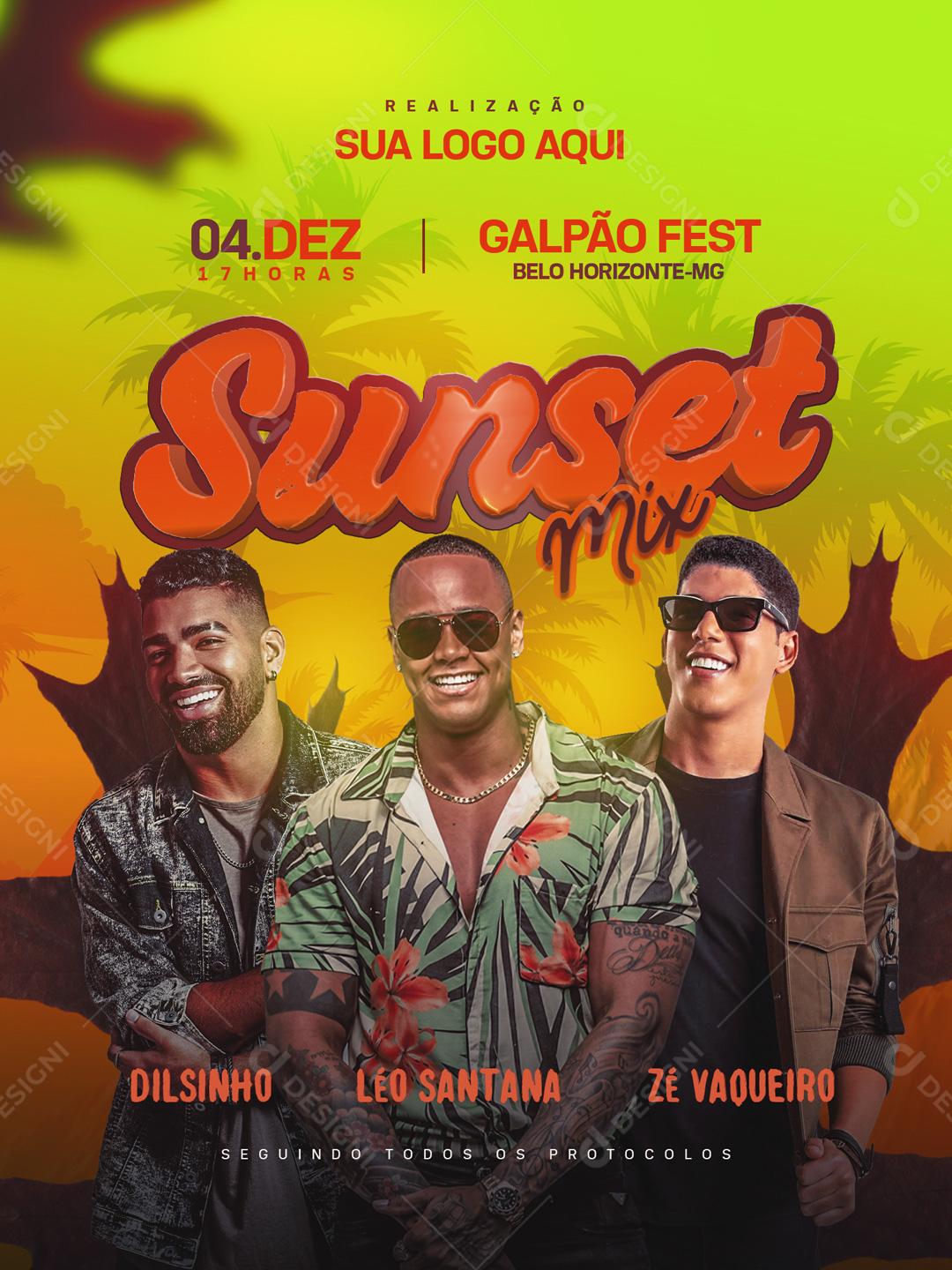 Feed Flayer Sunset Mix Social Media PSD Editável