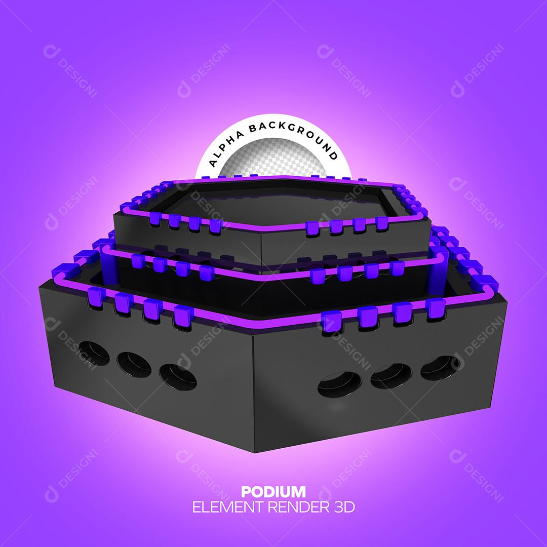 3D Element For Base Composition 3D Podium PNG Transparent No Background