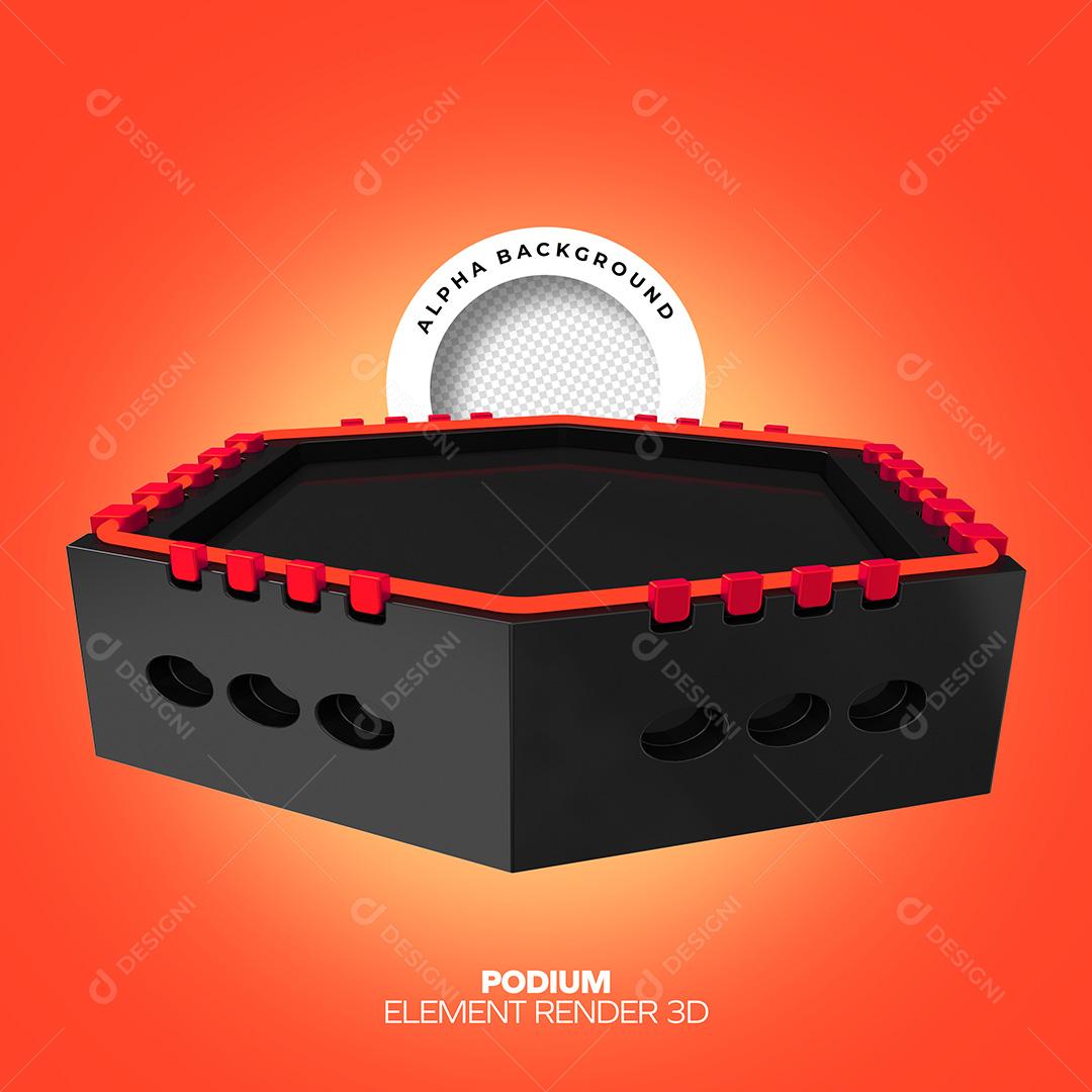 Elemento 3D Para Composição Base Pódio 3D PNG Transparente Sem Fundo