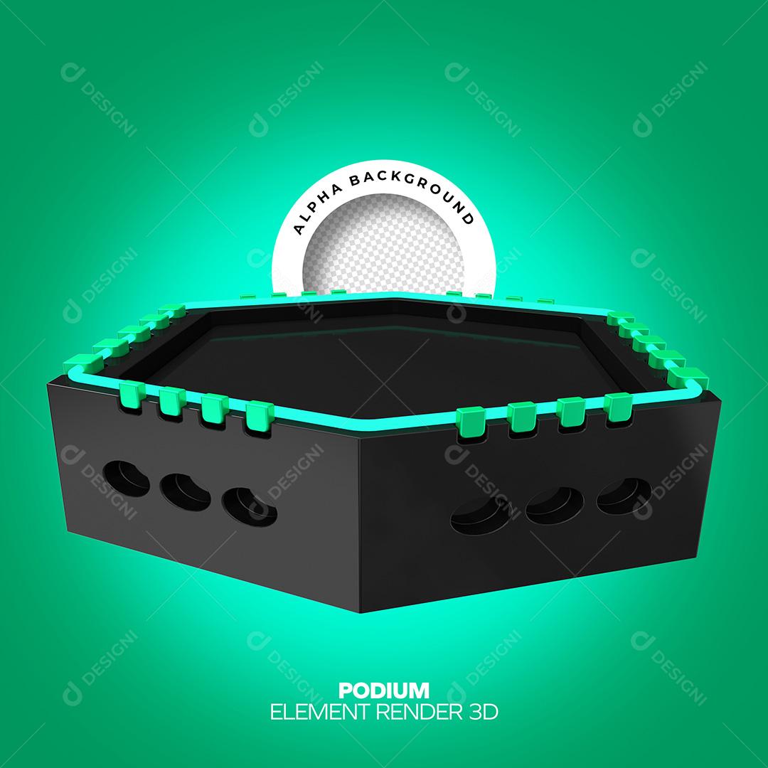 Elemento 3D Para Composição Base Pódio 3D PNG Transparente Sem Fundo