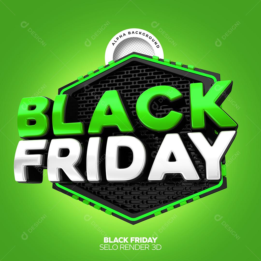 Selo 3D para Composição Black Friday PNG Transparente Sem Fundo