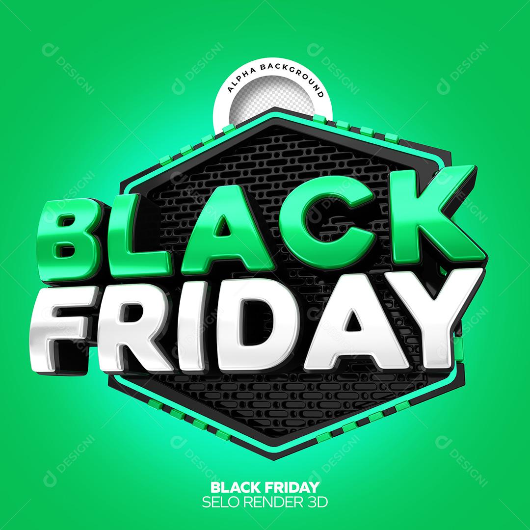 Selo 3D para Composição Black Friday PNG Transparente Sem Fundo
