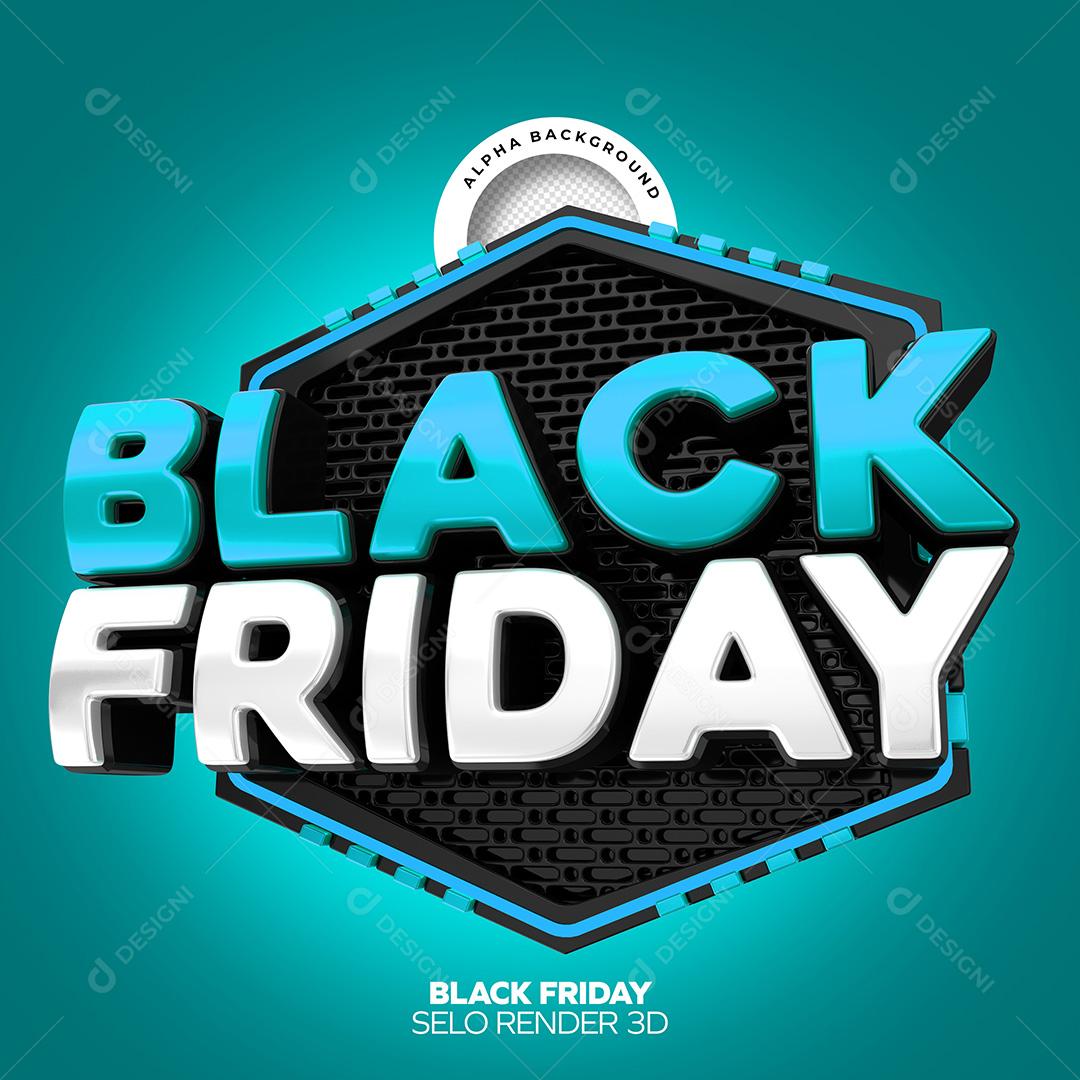 Selo 3D para Composição Black Friday PNG Transparente Sem Fundo