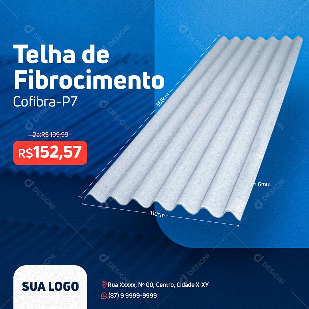 Post Feed Matérial de Construção Telha de Fibrocimento Social Media PSD