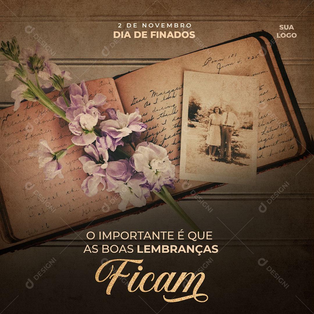 Post Feed Data Comemorativa 02 de Novembro Dia de Finados Social Media PSD Editável