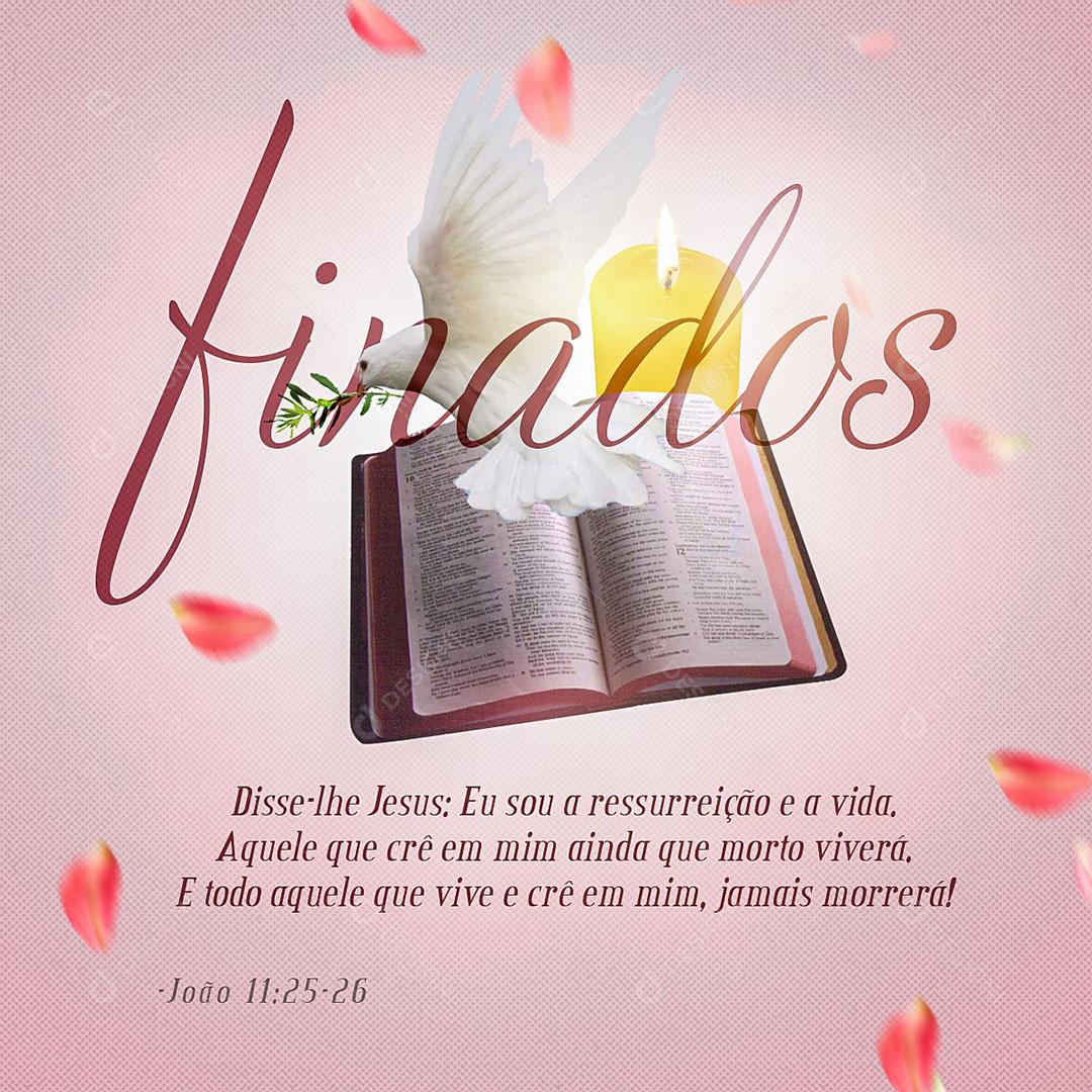 Post Feed Data Comemorativa Dia de Finados 2 de Novembro Social Media PSD Editável