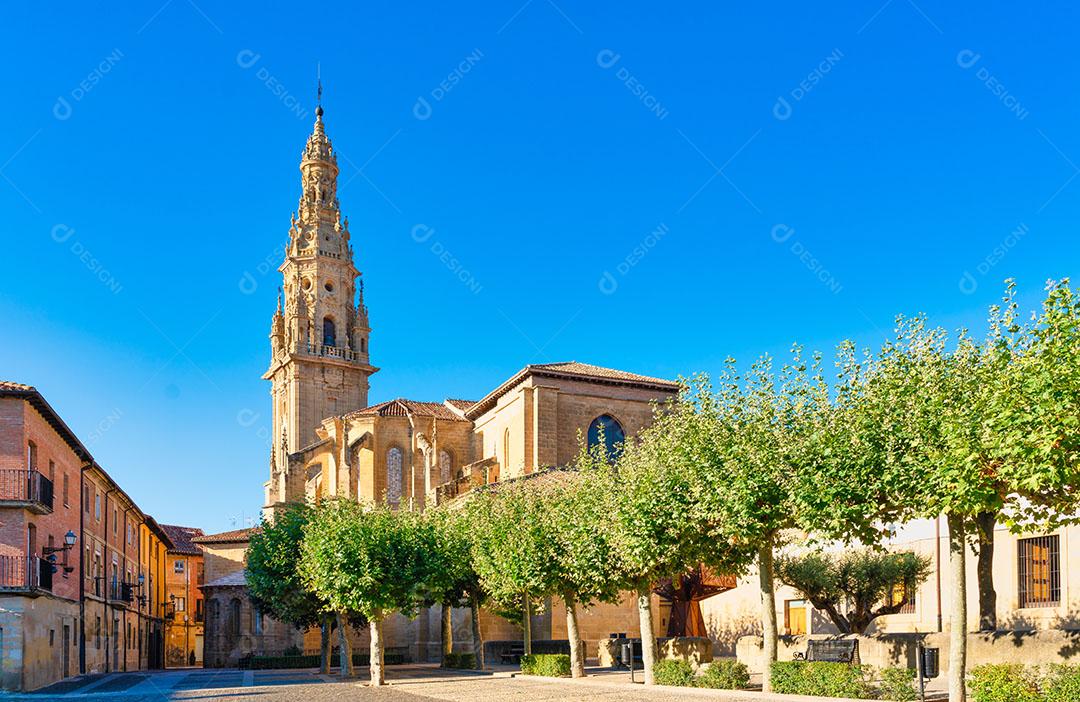 Vista da Catedral de Santo Domingo de La Calzada, La Rioja Imagem JPG