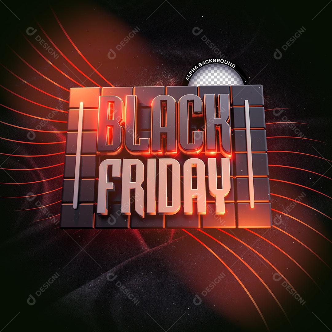 Black Friday Selo 3D Para Composição PSD Editável