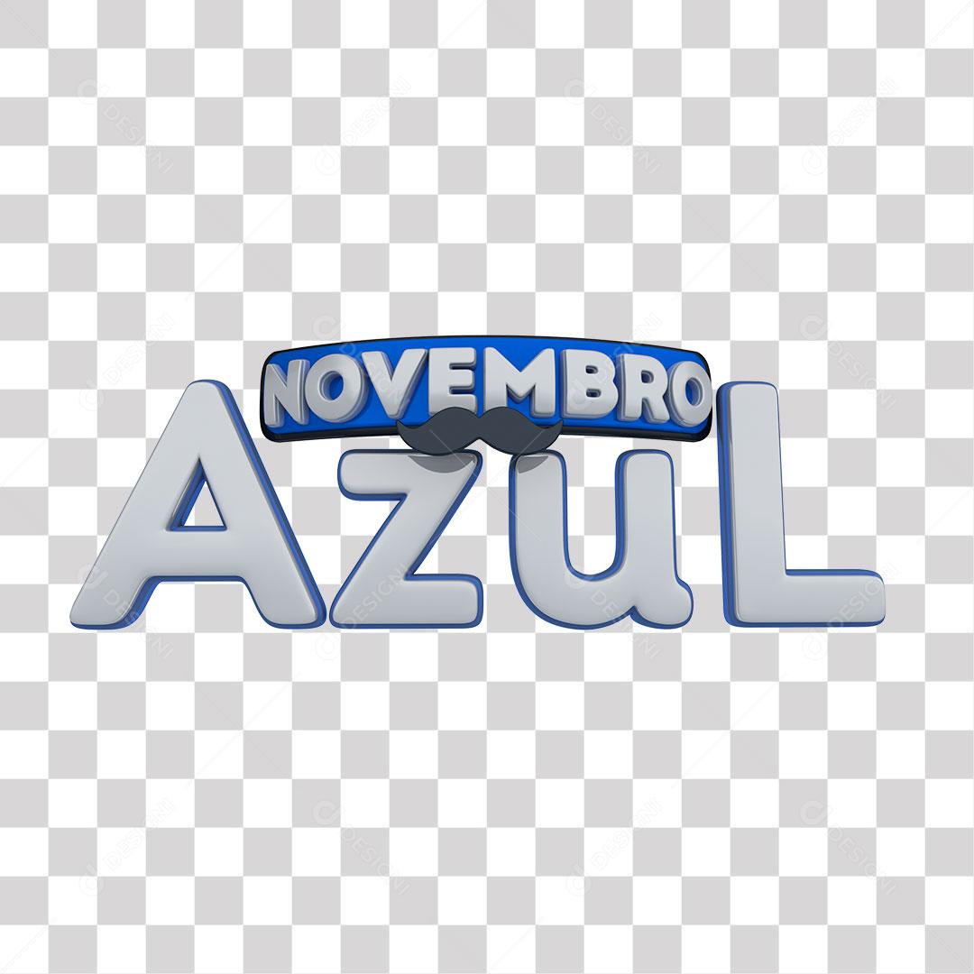 Selo 3D Novembro Azul Para Composição PNG Transparente