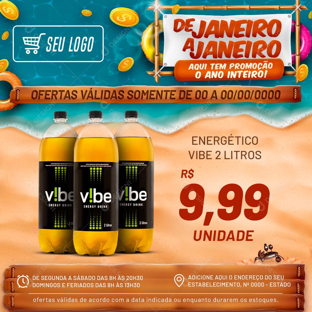 Promoção de Janeiro a Janeiro Social Media PSD Editável