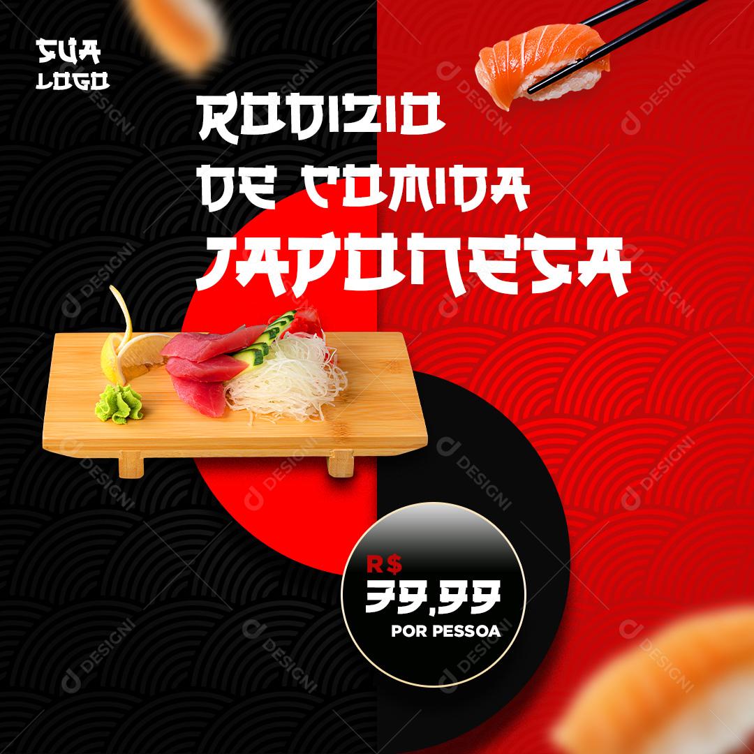 Rodizio de Comida Japonesa Social Media PSD Editável