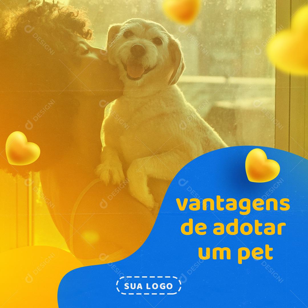 6 Vantagens De Adotar Um Pet Social Media PSD Editável