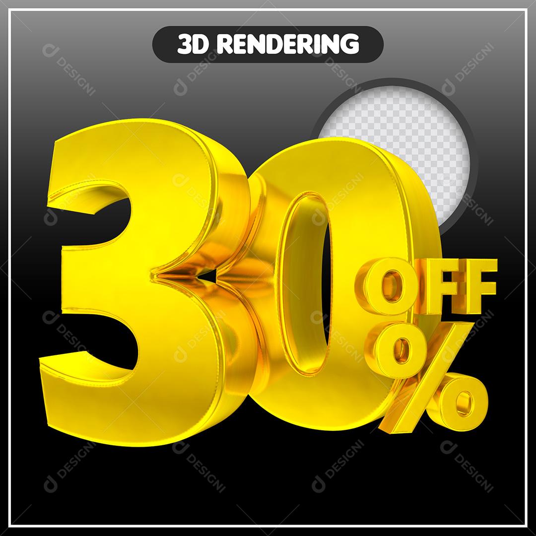 Elemento 3D Para Composição 30% OFF Dourado PSD