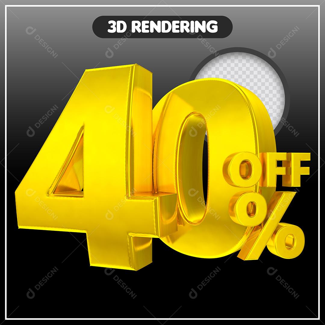 Elemento 3D Para Composição 40% OFF Dourado PSD