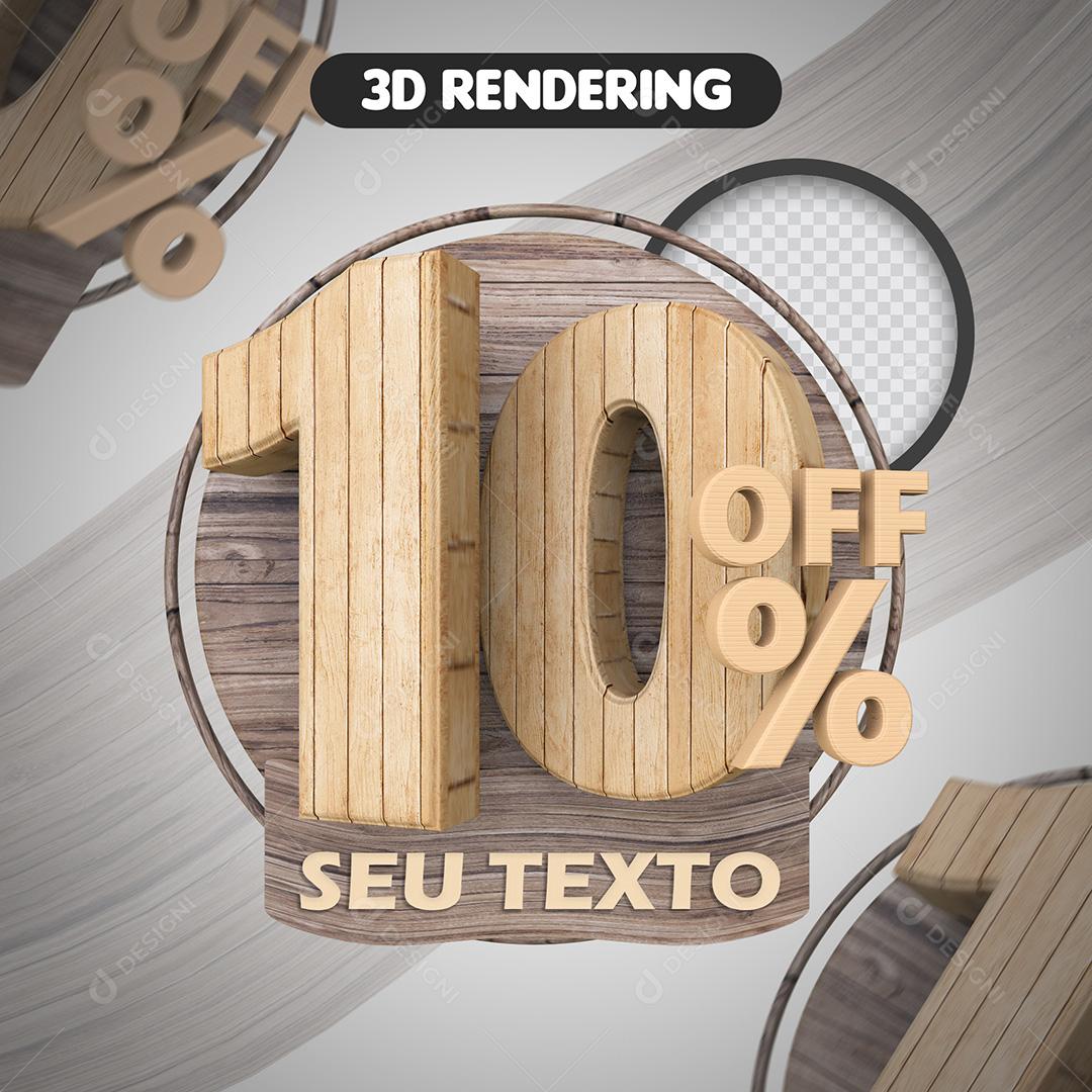 3D Element For Composition 10% OFF Woody PSD Editable Text