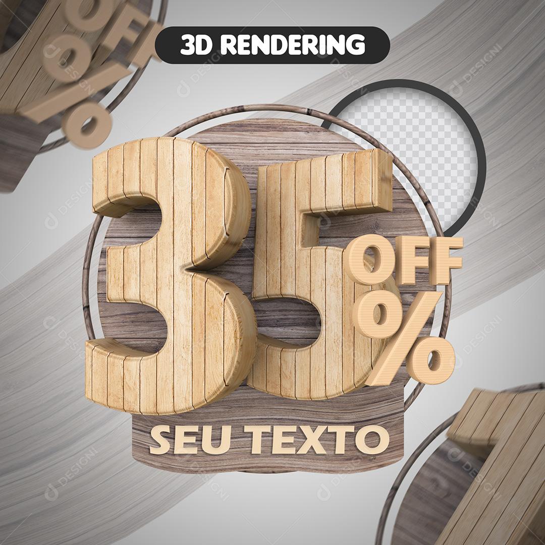 Elemento 3D Para Composição 35% OFF Amadeirado PSD Texto Editável