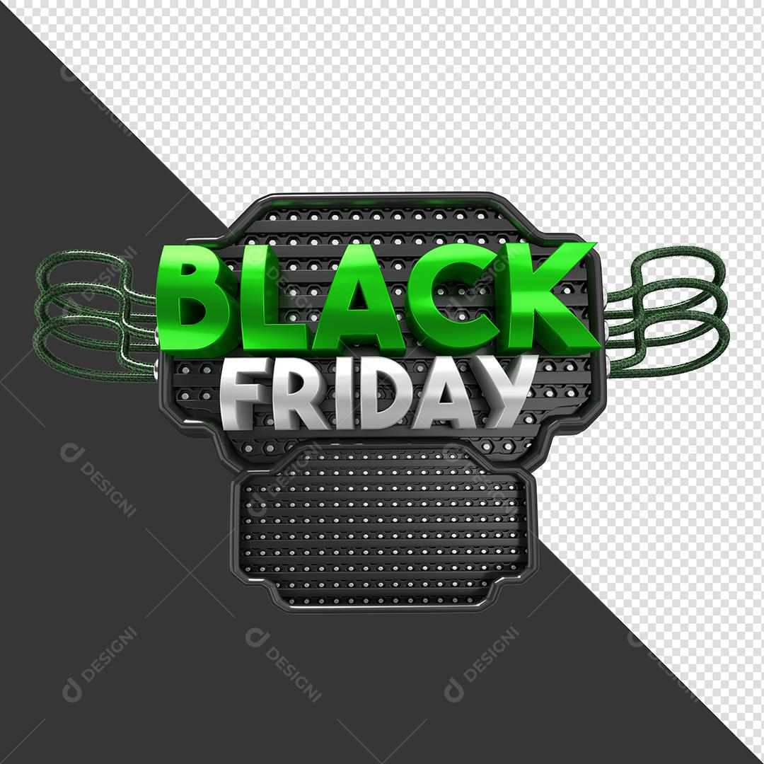 Selo 3D para Composição Black Friday PNG Transparente Sem Fundo