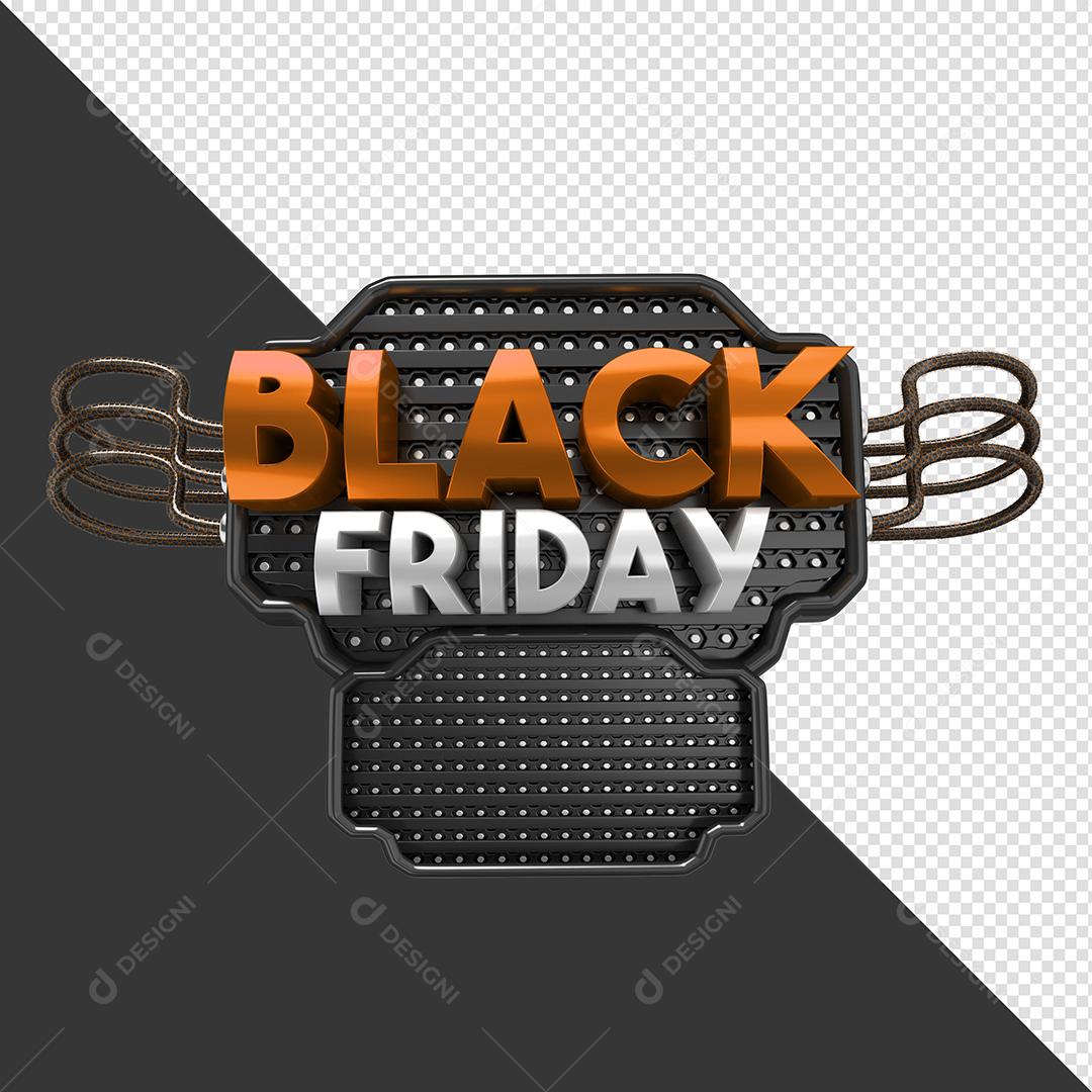 Selo 3D para Composição Black Friday PNG Transparente Sem Fundo
